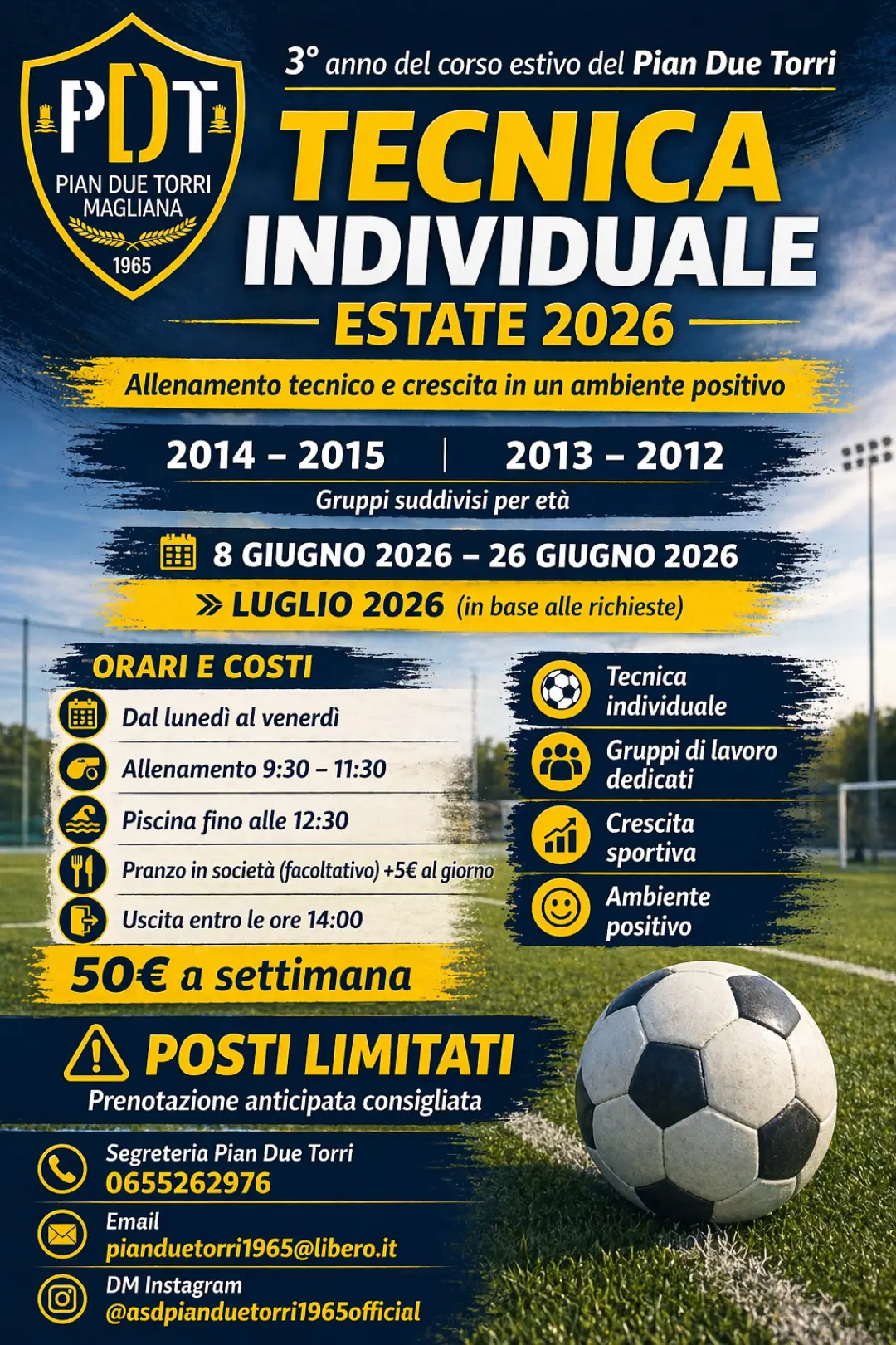 Allenamento tecnica individuale calcio Pian Due Torri