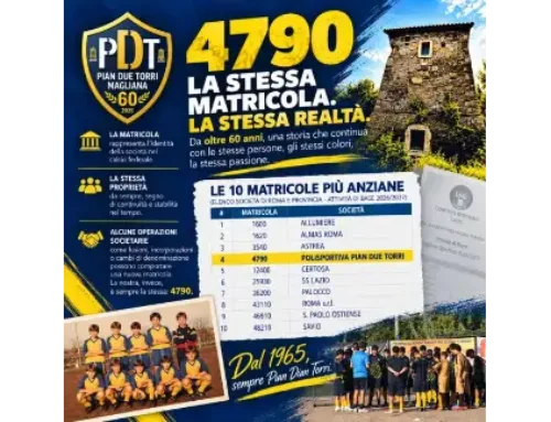 Matricola FIGC 4790: la stessa identità da oltre 60 anni